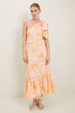 Floral Button Front Skirt  Cantaloupe Floral  hi-res