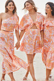 Floral Button Front Skirt  Cantaloupe Floral  hi-res