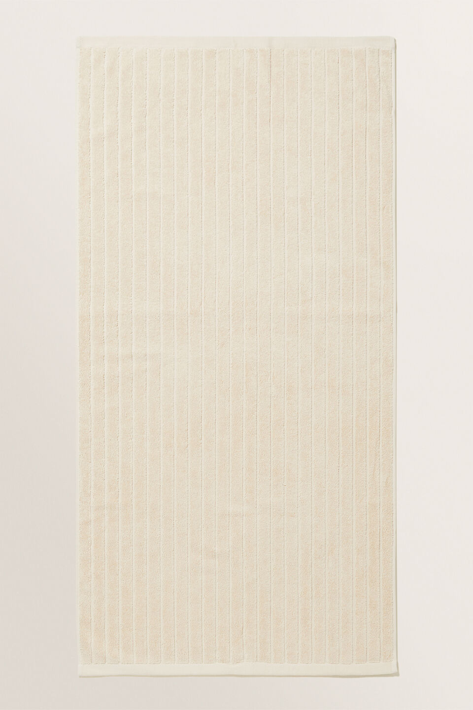Cotton Stripe Bath Towel   Ivory Cream