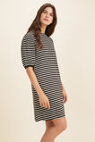 Stripe Puff Sleeve Mini Dress  Black Oat Stripe  hi-res