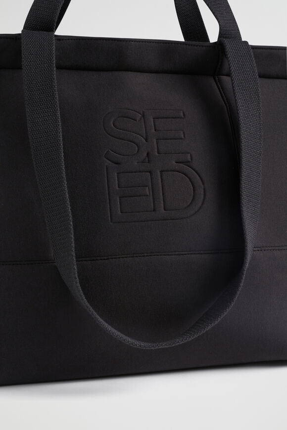 Seed Logo Jersey Overnight Bag  Black  hi-res