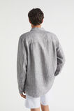 Mens Linen Shirt   Midnight Stripe  hi-res