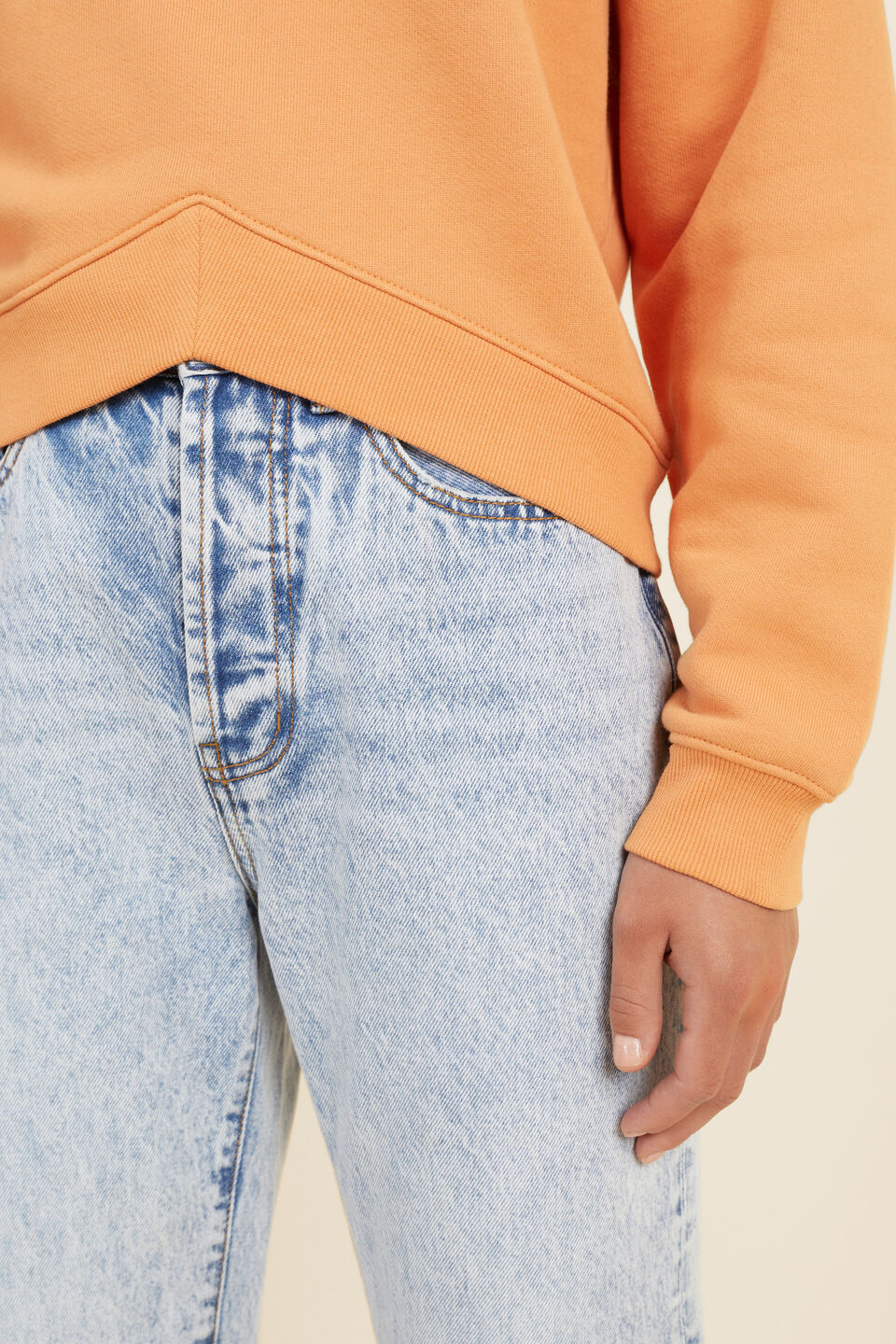 Chevron Hem Sweat  Dark Apricot