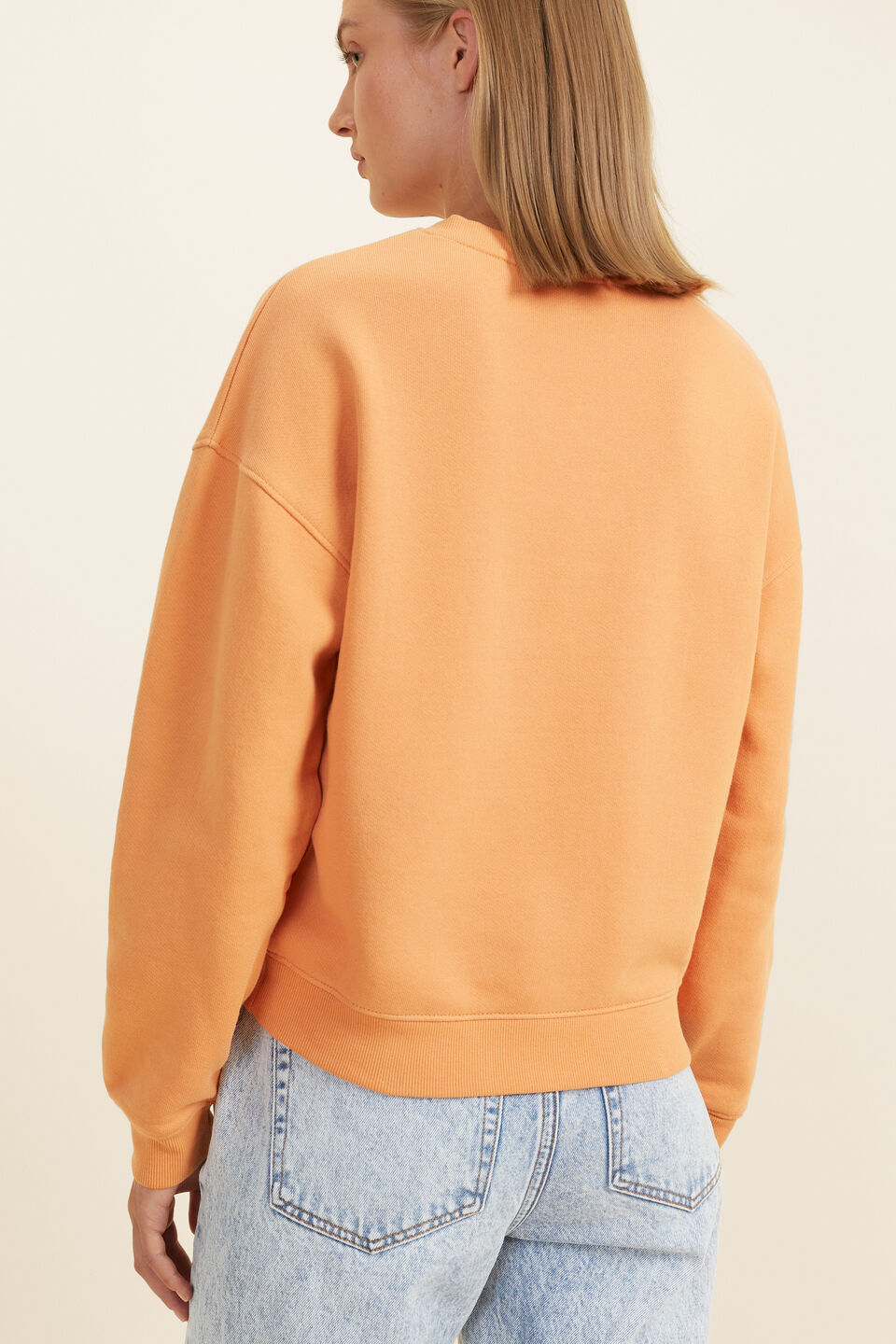 Chevron Hem Sweat  Dark Apricot