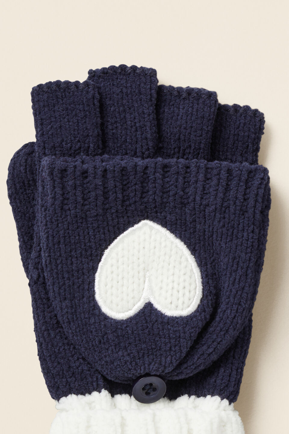 Heart Mittens  Midnight