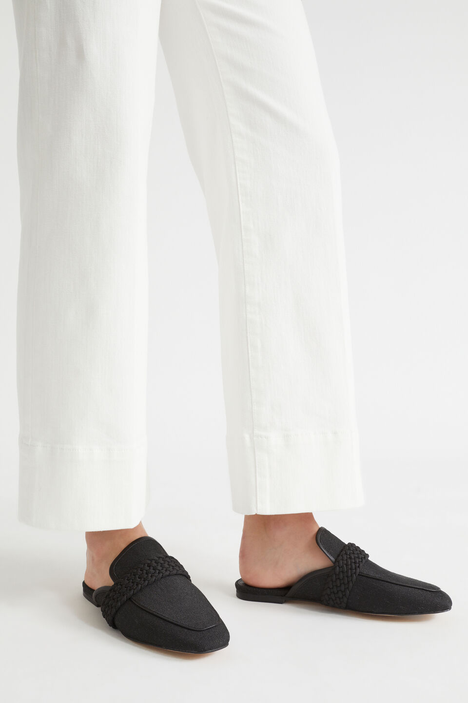 Monica Canvas Mule  Black