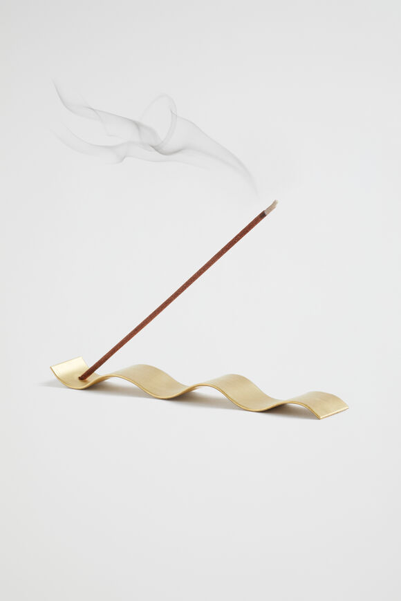Wave Incense Holder  Brass  hi-res
