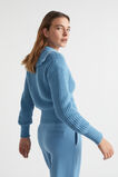 Zip Through Funnel Neck Cardigan  Soft Cobalt Marle  hi-res