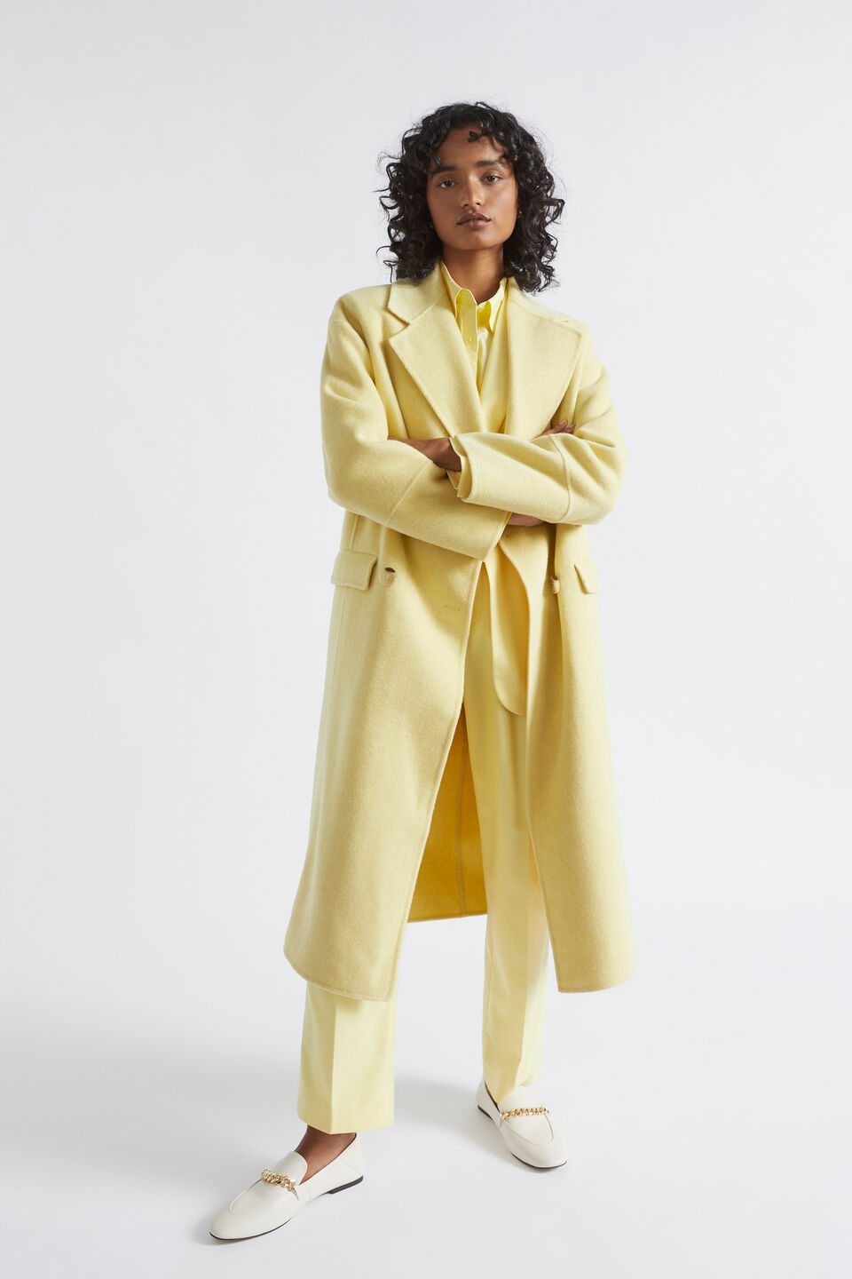 Double Breasted Coat  Soft Butter
