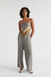 Linear Print Square Scarf  Deep Brass Retro  hi-res