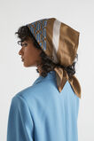 Linear Print Square Scarf  Deep Brass Retro  hi-res