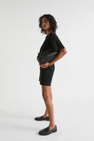 Rouched Leather Clutch  Black  hi-res