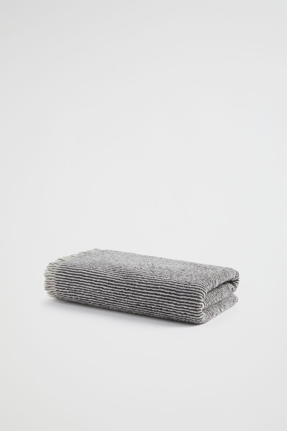 Stripe Textured Towel  Charcoal