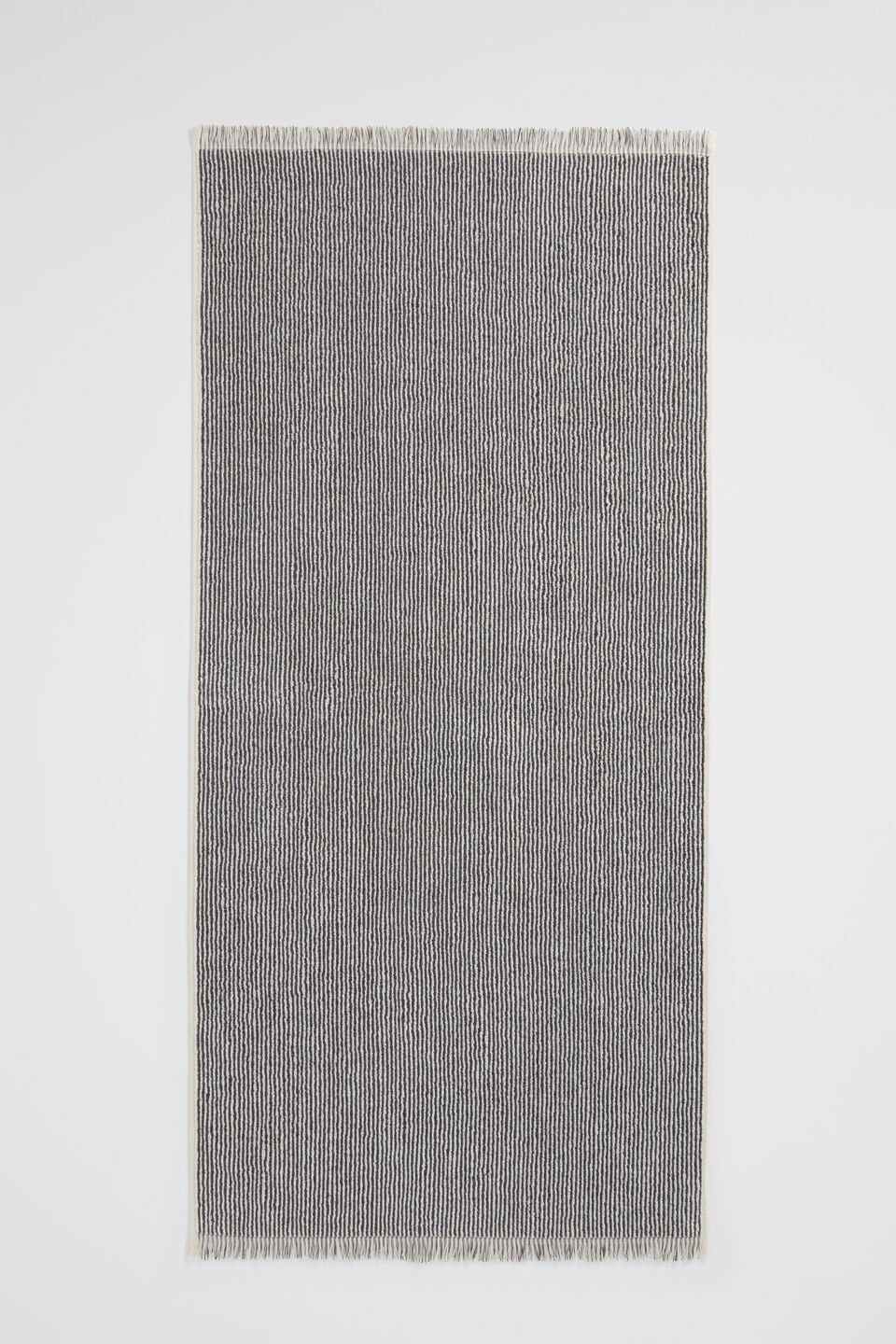 Stripe Textured Towel  Charcoal