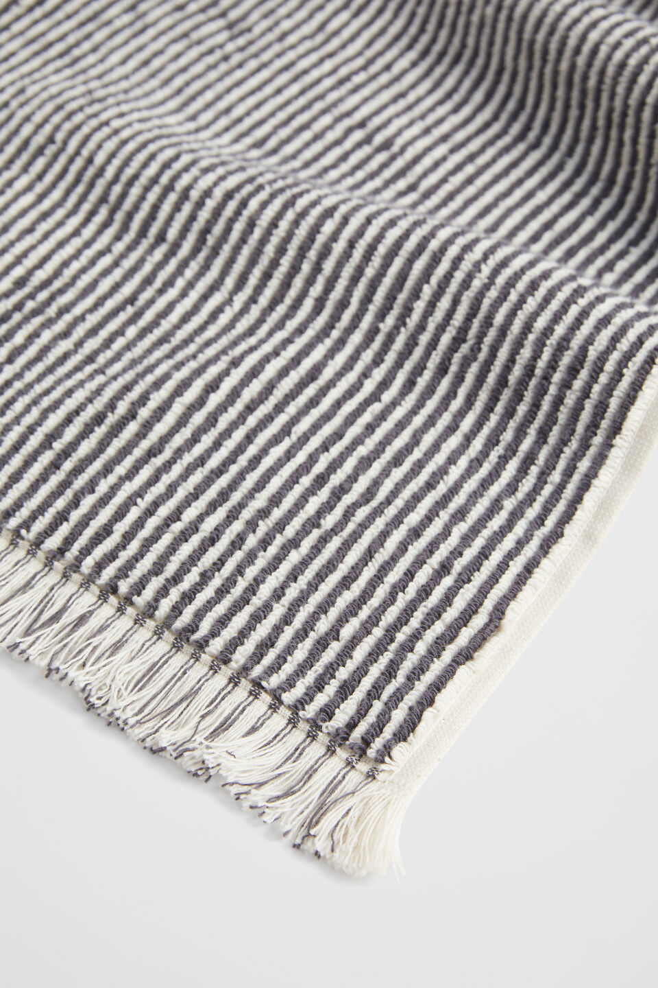 Stripe Textured Towel  Charcoal