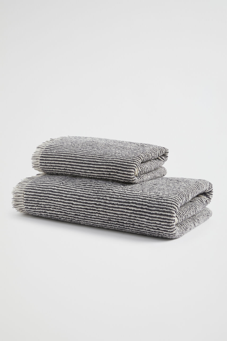 Stripe Textured Towel  Charcoal