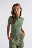 Rib Collar Tee  Khaki  hi-res