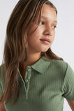 Rib Collar Tee  Khaki  hi-res