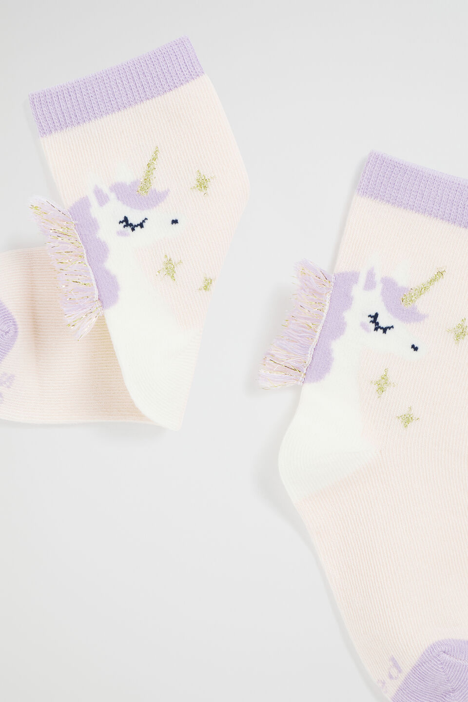 Unicorn Fringe Sock  Softest Pink