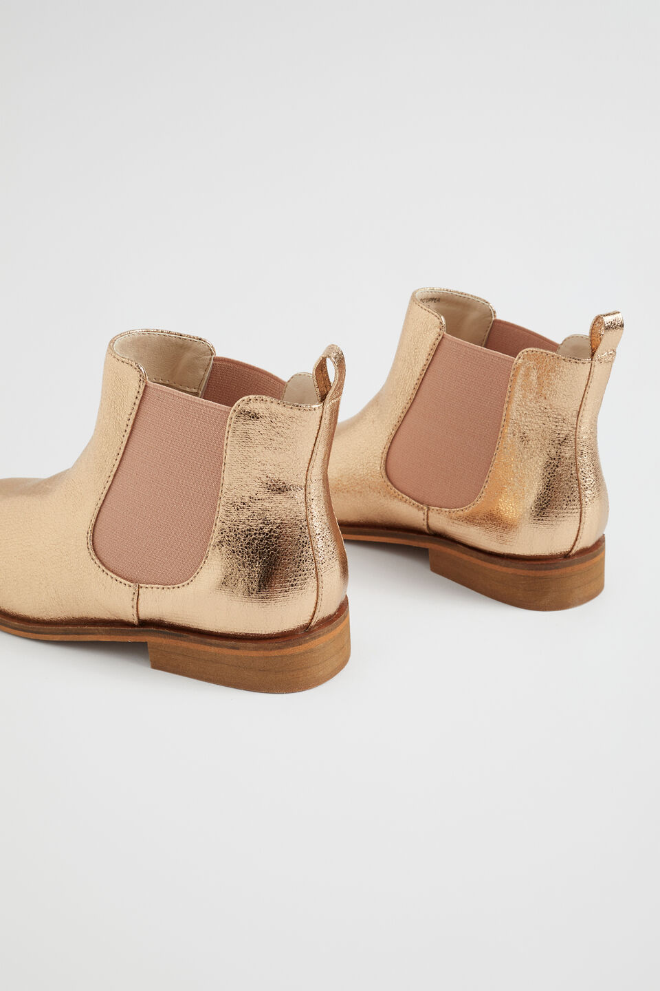 Metallic Gusset boot  Rose Gold