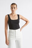 Square Neck Rib Tank  Black  hi-res
