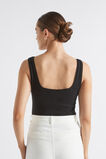 Square Neck Rib Tank  Black  hi-res