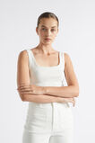 Square Neck Rib Tank  Cloud Cream  hi-res