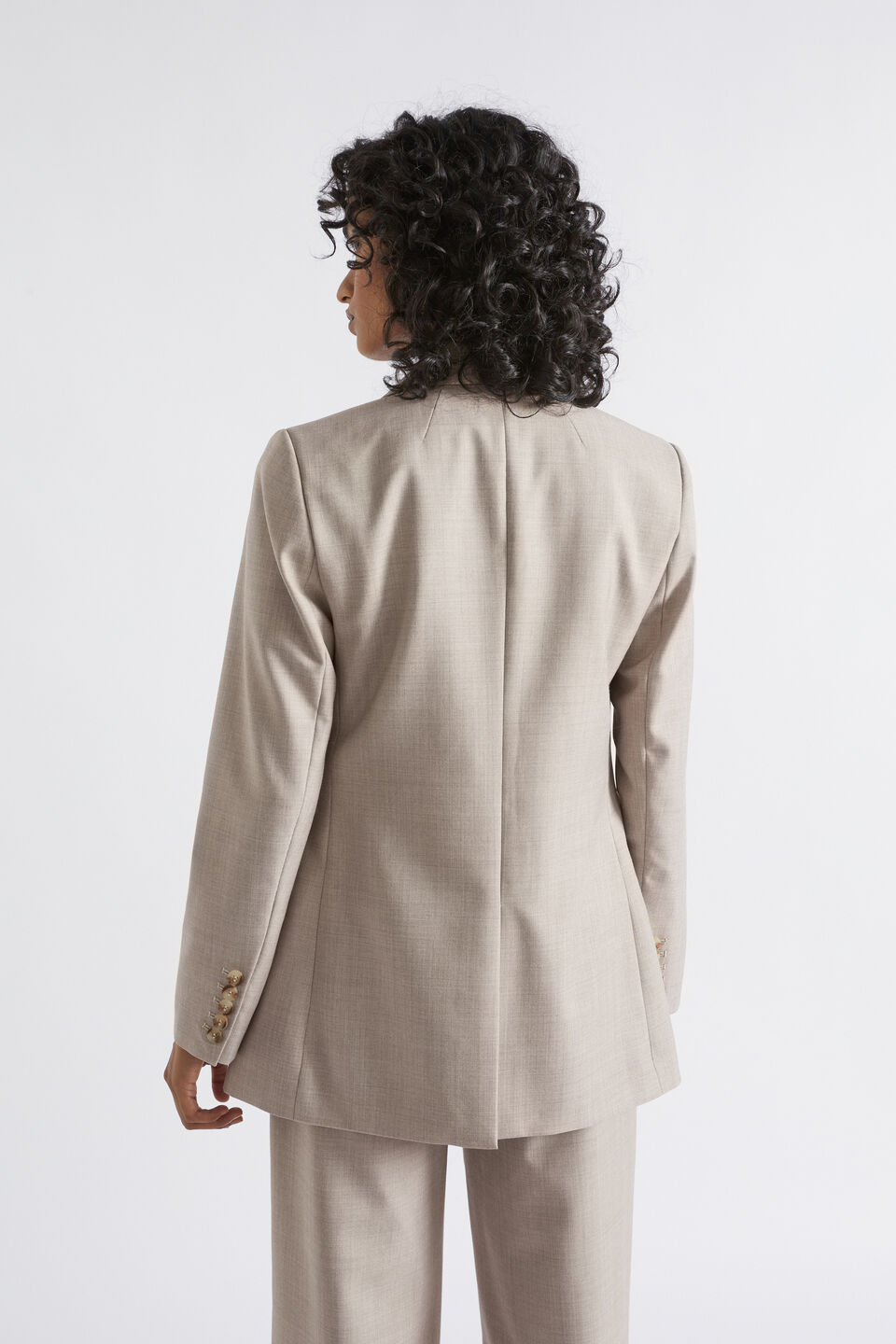 Wool Blend Relaxed Blazer  Light Storm Crossdye