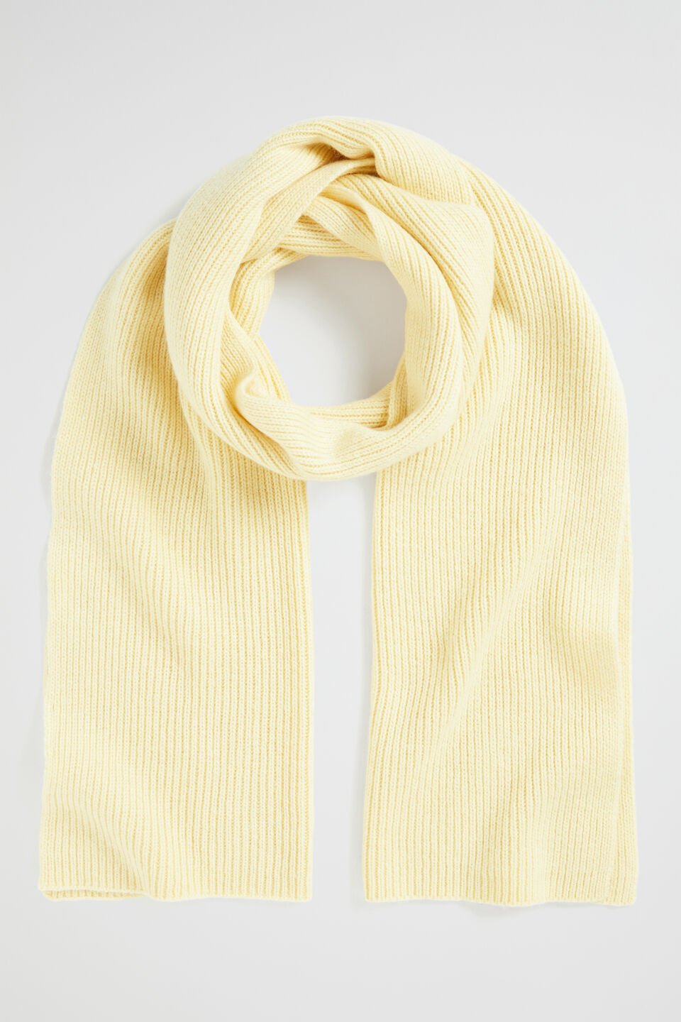 Rib Knit Scarf  Soft Butter