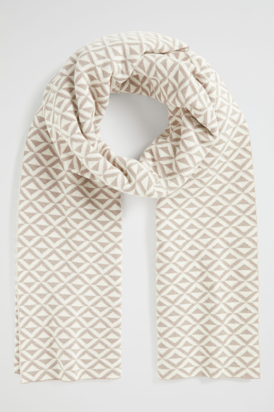 Geo Knit Scarf  Light Storm