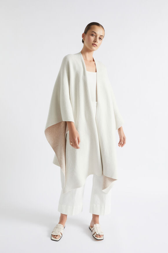 Wool Blend Knit Wrap  Cloud Cream  hi-res