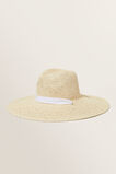 Straw Ribbon Tie Sun Hat  Natural White  hi-res