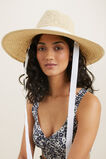 Straw Ribbon Tie Sun Hat  Natural White  hi-res