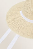 Straw Ribbon Tie Sun Hat  Natural White  hi-res