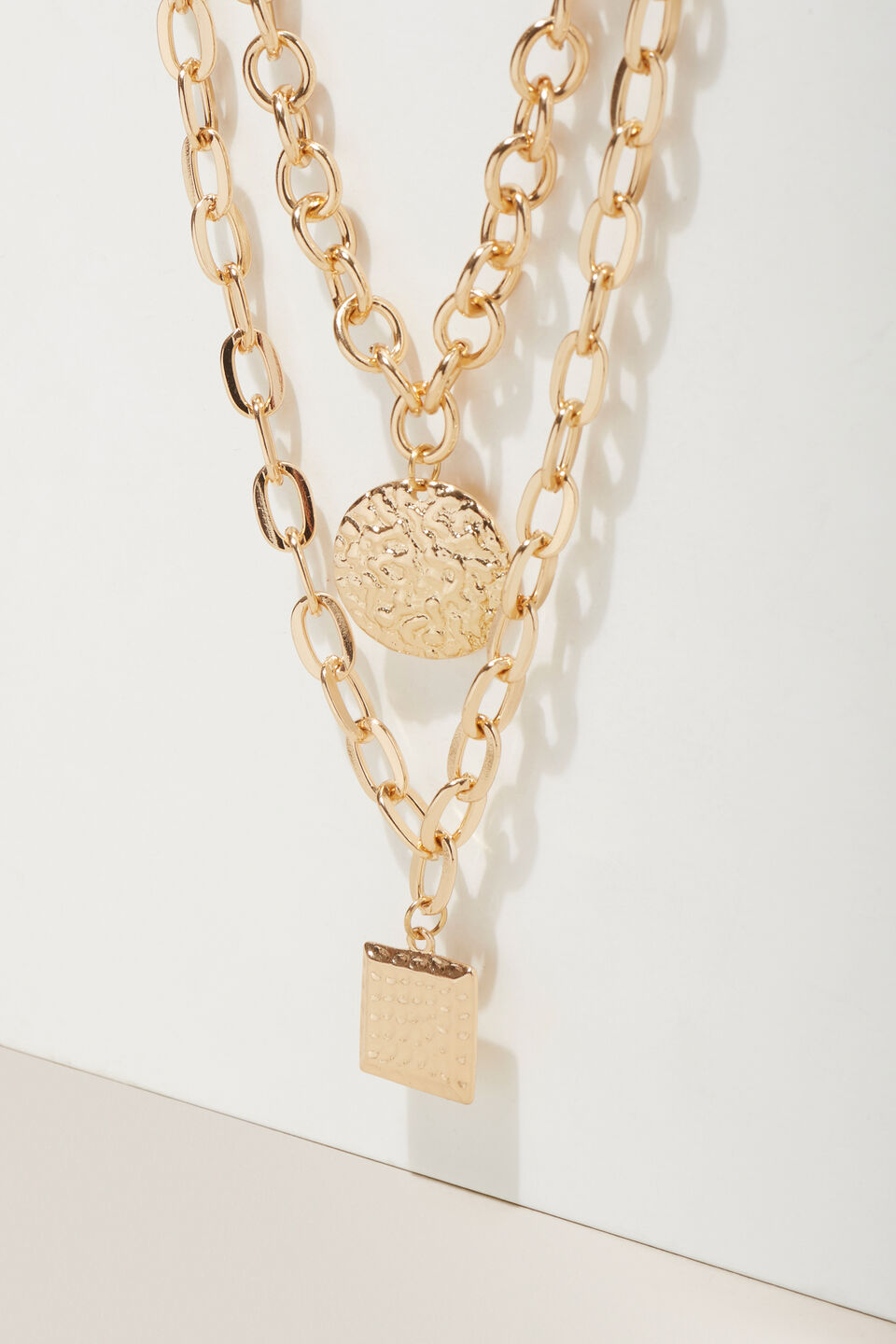 Chunky Pendant Necklace  Gold