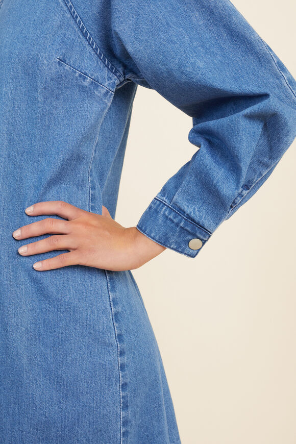 Denim Mini Dress  Mid Indigo Wash  hi-res