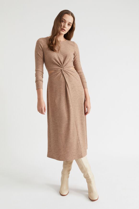 Spacedye Knit Midi Dress  Chocolate Spacedye  hi-res