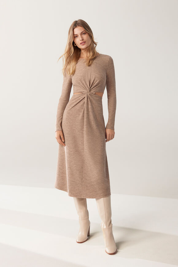Spacedye Knit Midi Dress  Chocolate Spacedye  hi-res