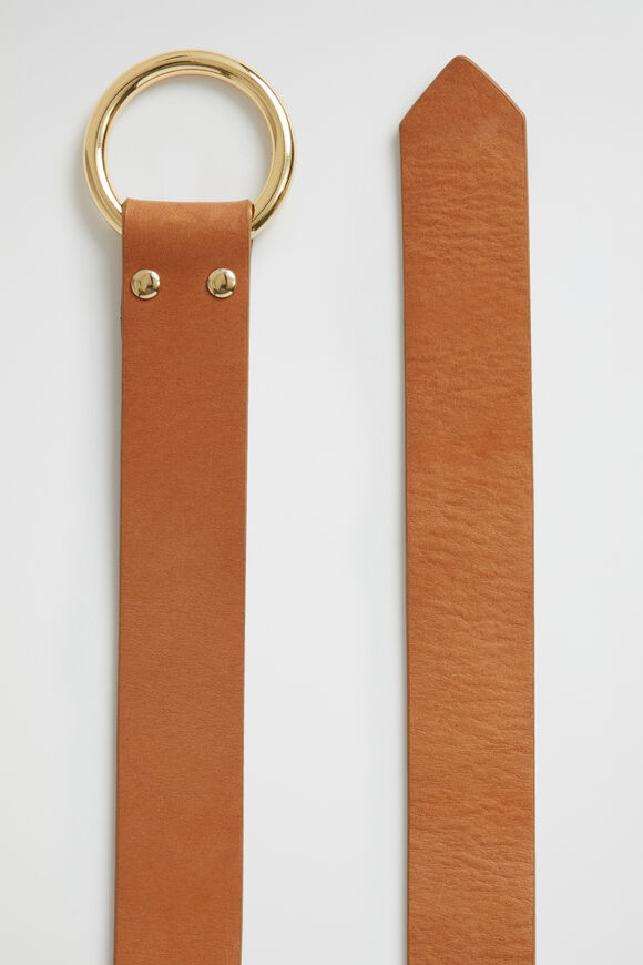 Ava Leather Ring Belt  Toffee  hi-res