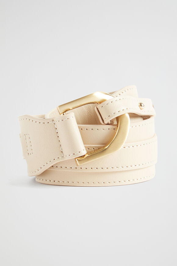 Ara Leather Link Belt  Stone  hi-res