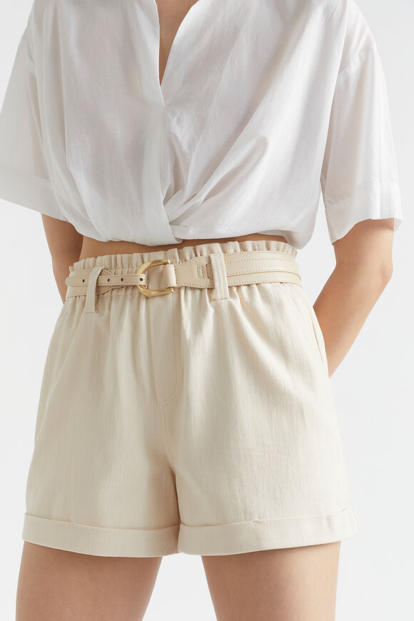 Ara Leather Link Belt  Stone  hi-res