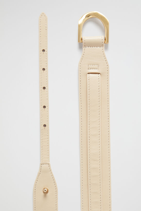 Ara Leather Link Belt  Stone  hi-res