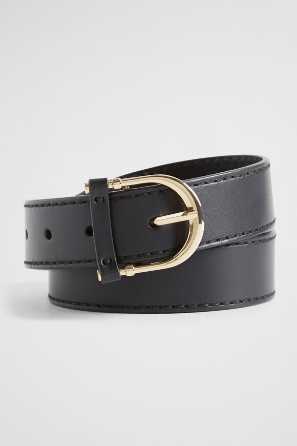 Dahlia Leather Belt  Black  hi-res