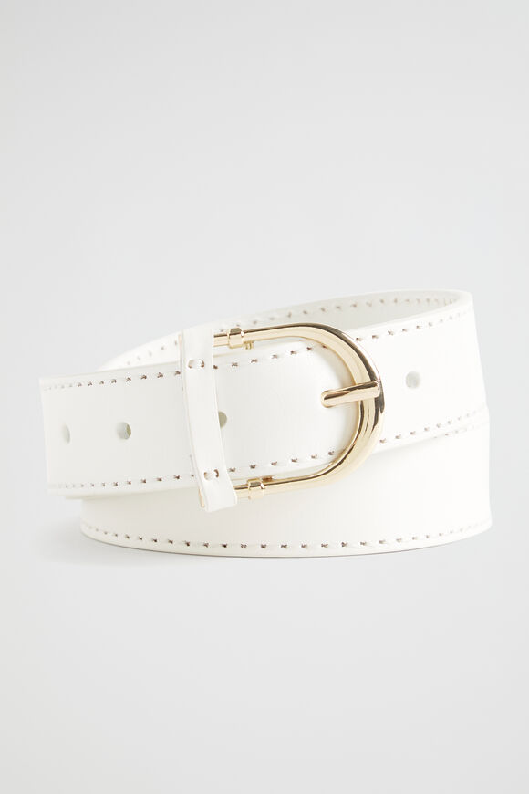 Dahlia Leather Belt  White  hi-res