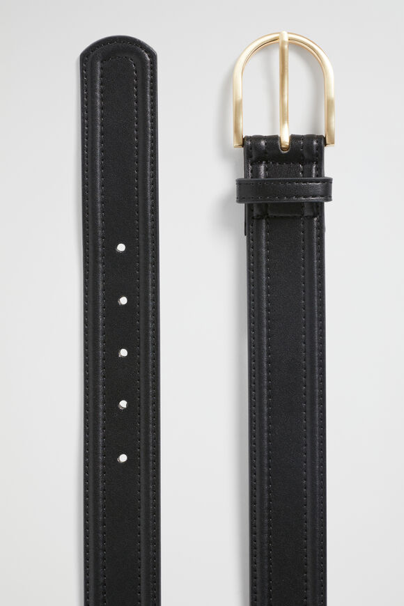Andrea Leather Hip Belt  Black  hi-res