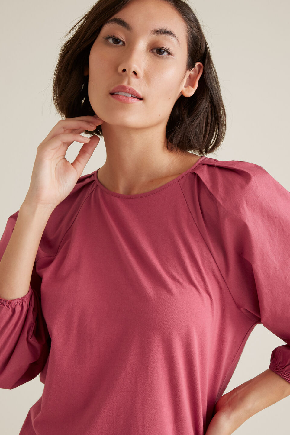 Tuck Detail Raglan Top  