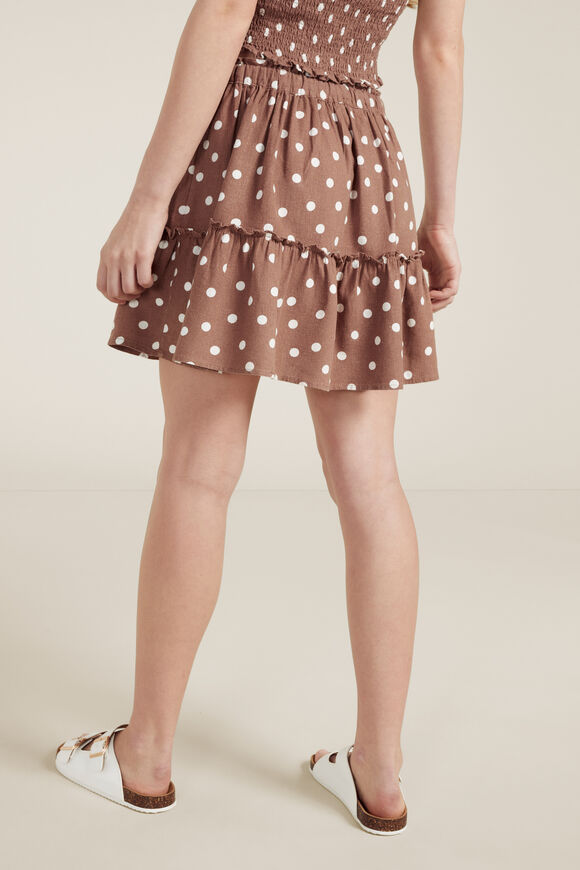 Linen Tiered Skirt  Taffy  hi-res