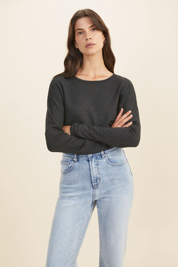 Core Curve Hem Sweat  Slate Marle  hi-res