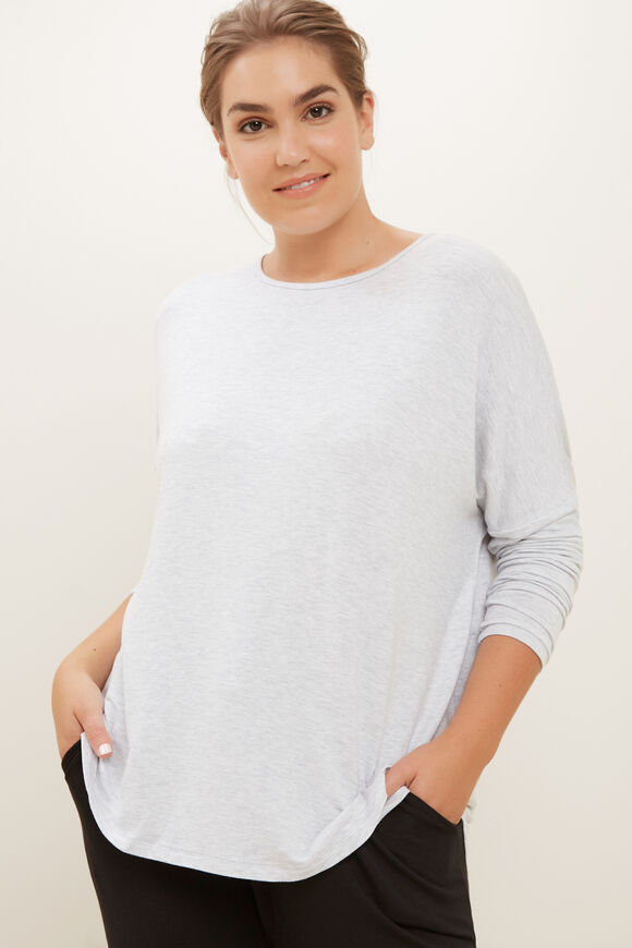 Core Curve Hem Sweat  Light Grey Marle  hi-res