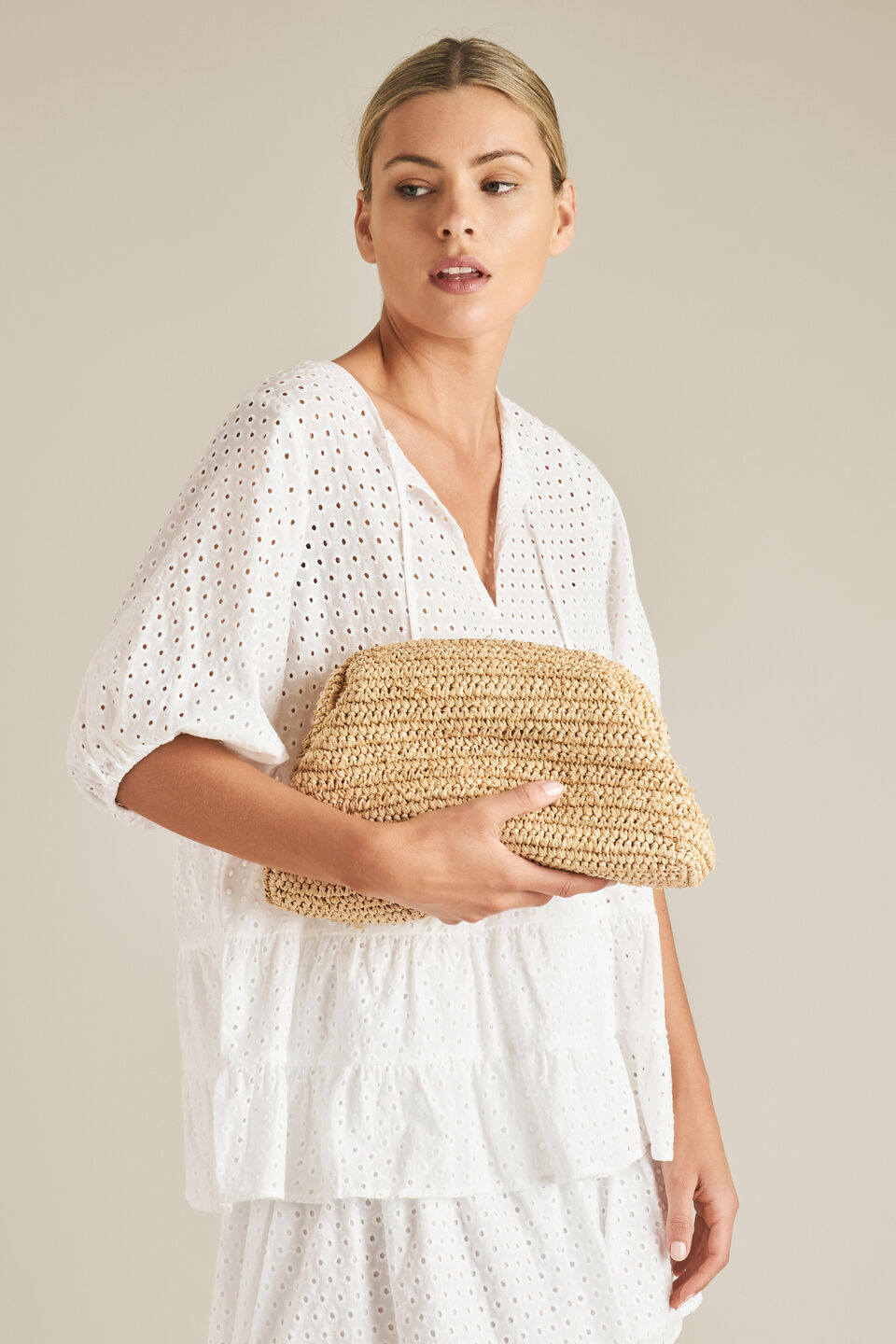 Raffia Clutch  